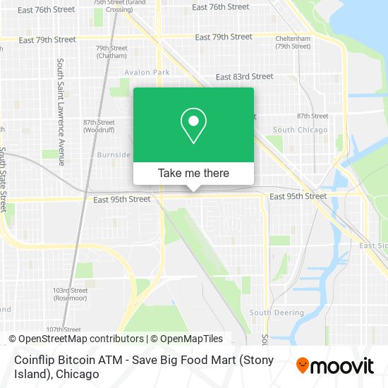 Coinflip Bitcoin ATM - Save Big Food Mart (Stony Island) map