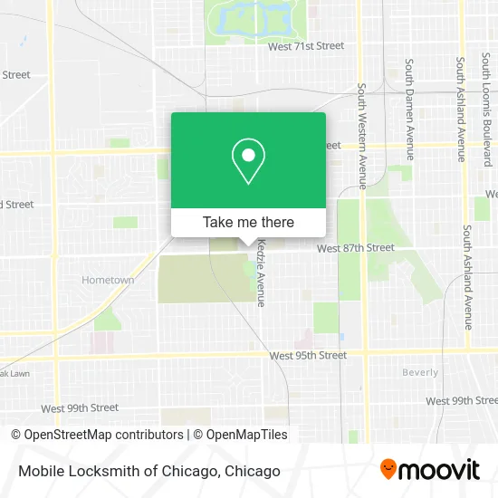 Mobile Locksmith of Chicago map
