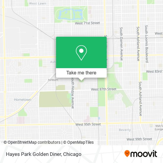Hayes Park Golden Diner map