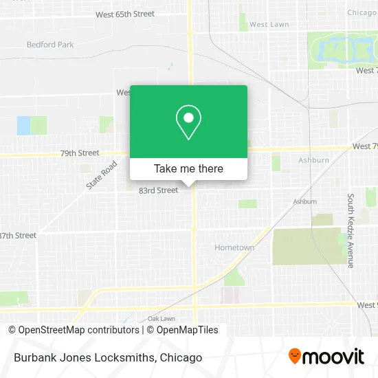 Burbank Jones Locksmiths map