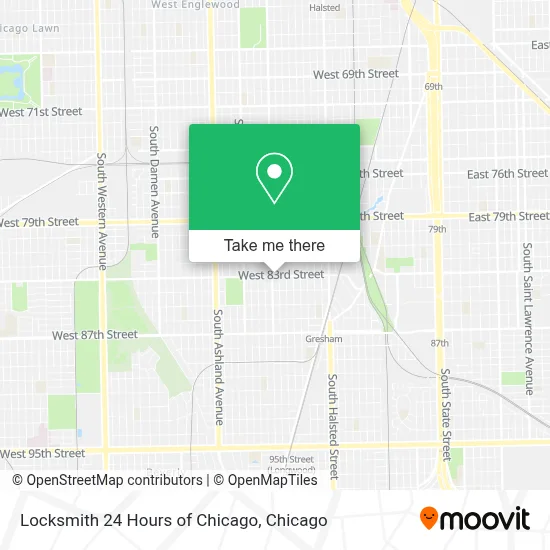 Locksmith 24 Hours of Chicago map