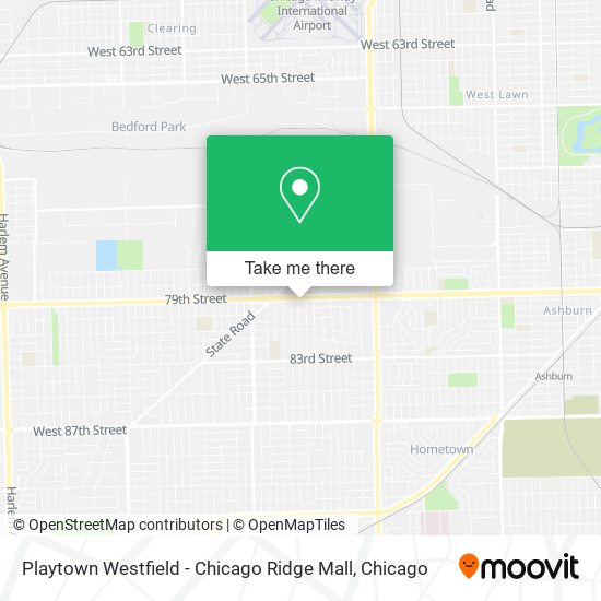 Mapa de Playtown Westfield - Chicago Ridge Mall