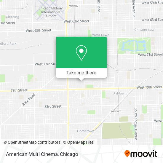 American Multi Cinema map