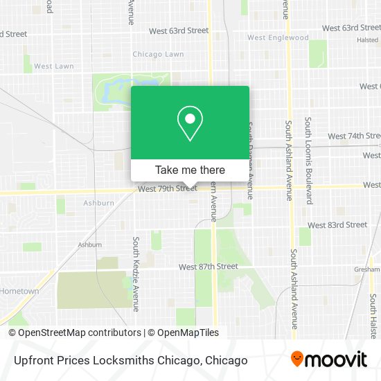 Mapa de Upfront Prices Locksmiths Chicago