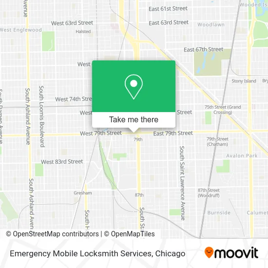 Emergency Mobile Locksmith Services map