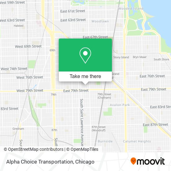 Alpha Choice Transportation map