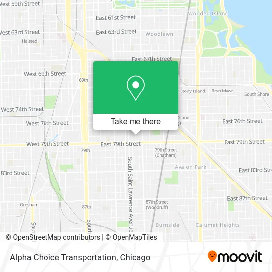 Alpha Choice Transportation map