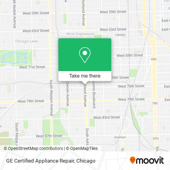 Mapa de GE Certified Appliance Repair