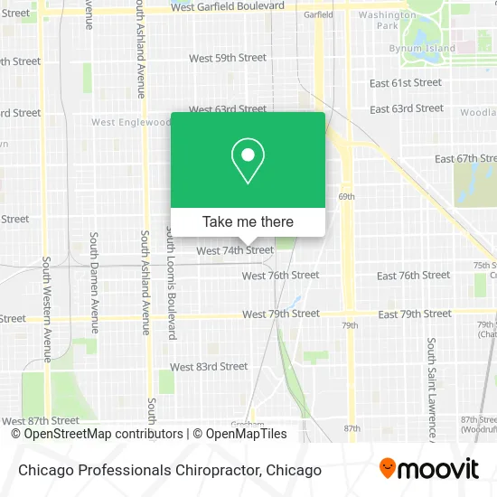 Chicago Professionals Chiropractor map