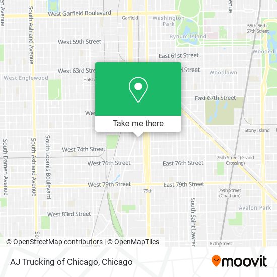 AJ Trucking of Chicago map