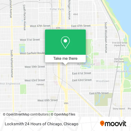 Mapa de Locksmith 24 Hours of Chicago