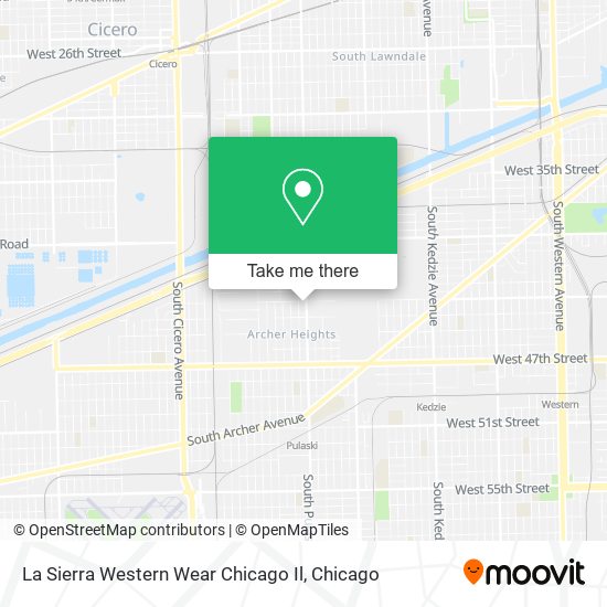 Mapa de La Sierra Western Wear Chicago Il