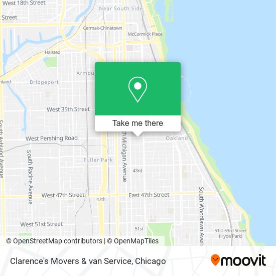 Clarence's Movers & van Service map