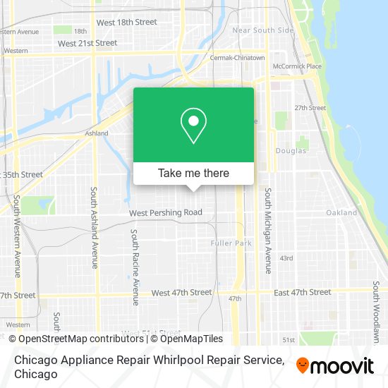 Chicago Appliance Repair Whirlpool Repair Service map