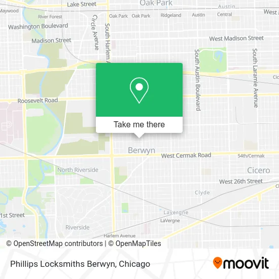 Phillips Locksmiths Berwyn map