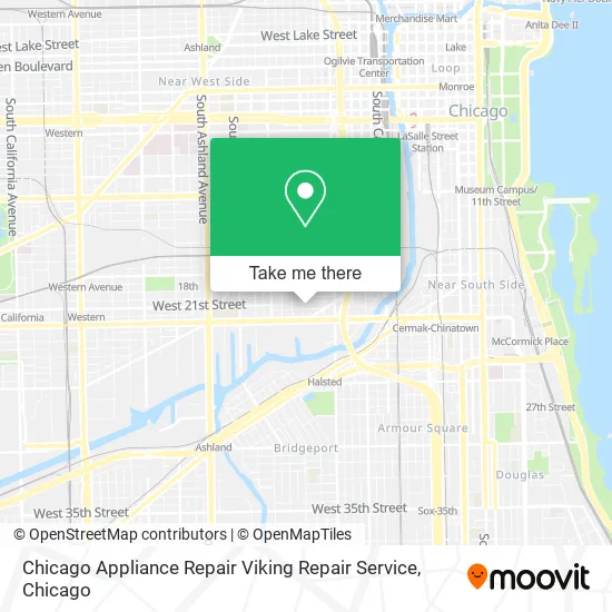 Mapa de Chicago Appliance Repair Viking Repair Service