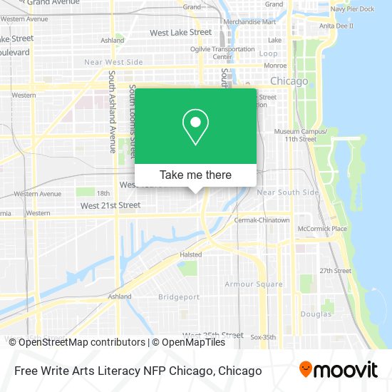 Mapa de Free Write Arts Literacy NFP Chicago
