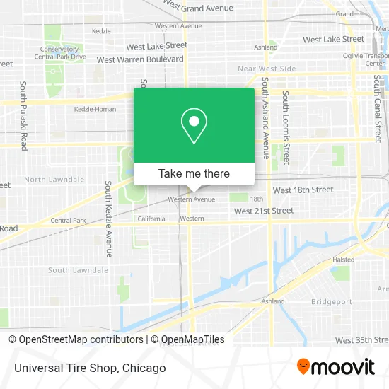Universal Tire Shop map