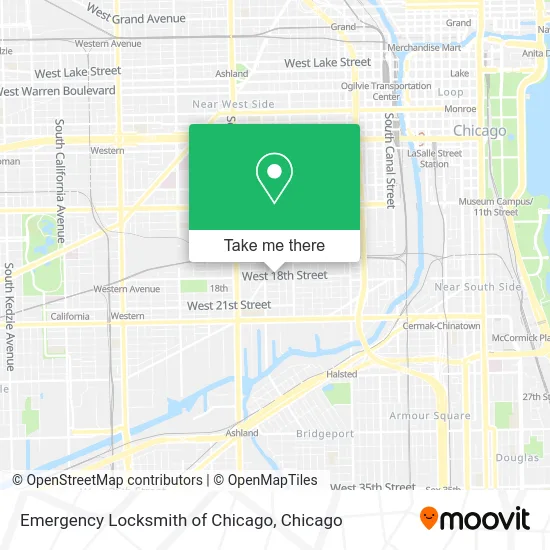 Emergency Locksmith of Chicago map