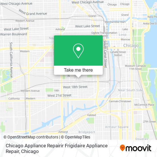 Chicago Appliance Repairir Frigidaire Appliance Repair map