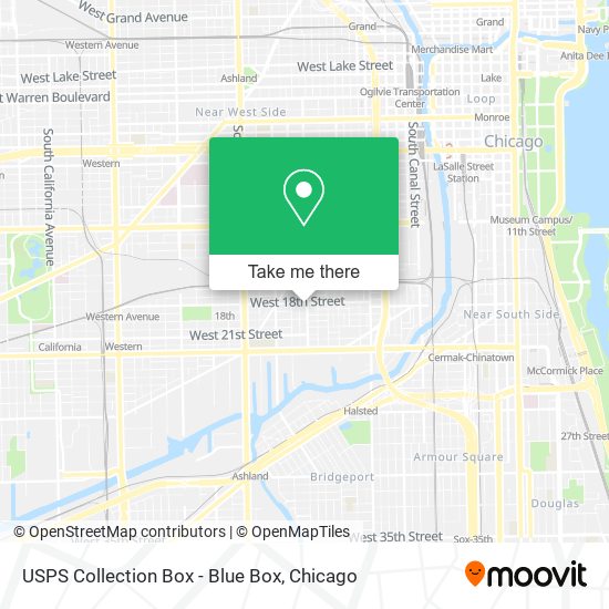 Mapa de USPS Collection Box - Blue Box