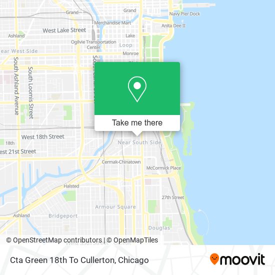 Cta Green 18th To Cullerton map