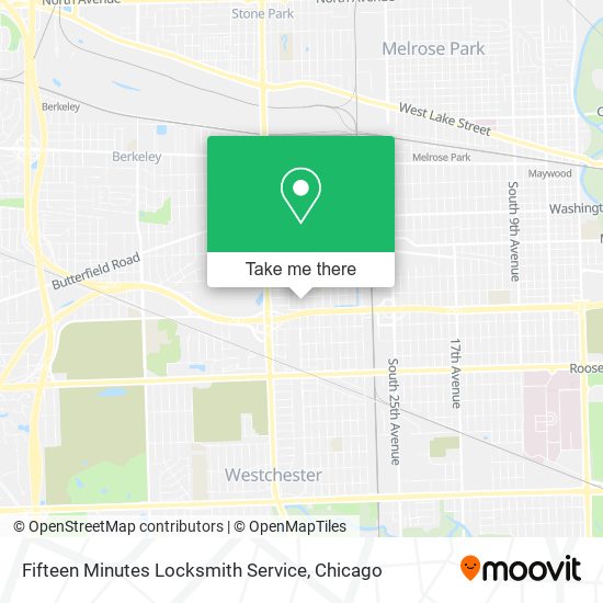 Fifteen Minutes Locksmith Service map