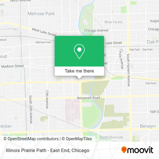 Illinois Prairie Path - East End map