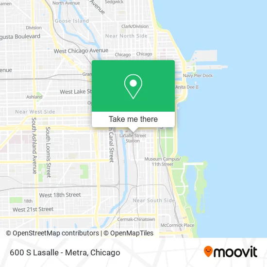 600 S Lasalle - Metra map
