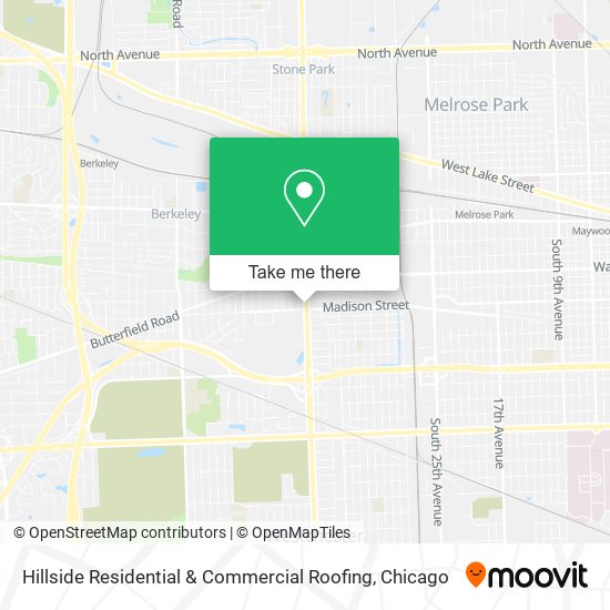 Hillside Residential & Commercial Roofing map