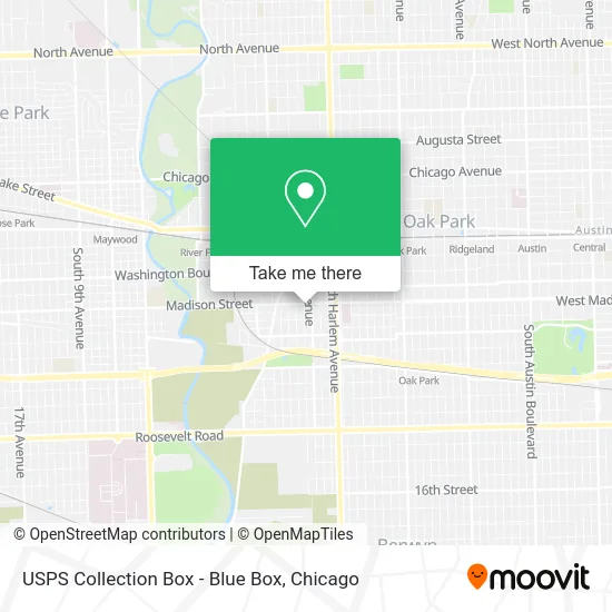 USPS Collection Box - Blue Box map