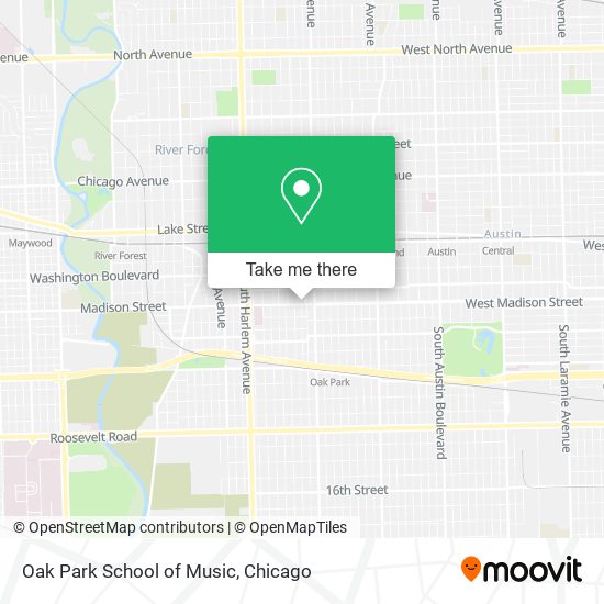 Oak Park School of Music map