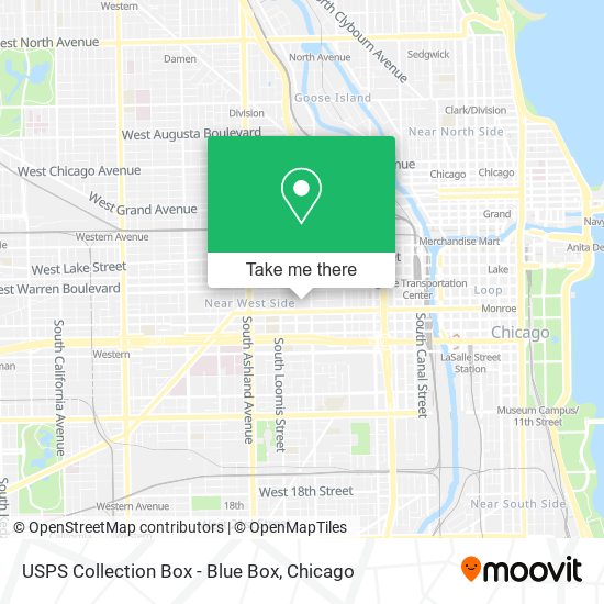 Mapa de USPS Collection Box - Blue Box