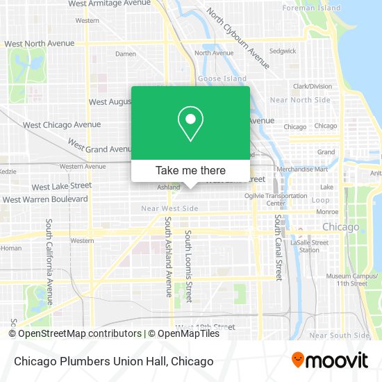Chicago Plumbers Union Hall map