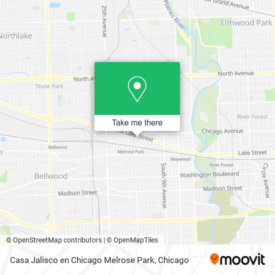 Mapa de Casa Jalisco en Chicago Melrose Park