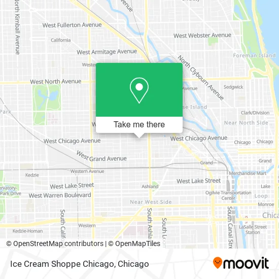 Ice Cream Shoppe Chicago map