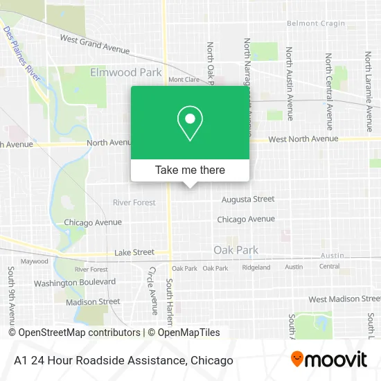 A1 24 Hour Roadside Assistance map