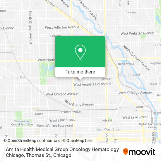 Amita Health Medical Group Oncology Hematology Chicago, Thomas St. map