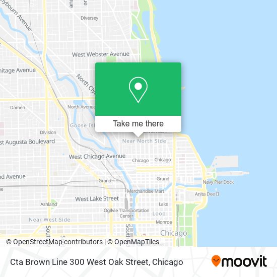 Cta Brown Line 300 West Oak Street map