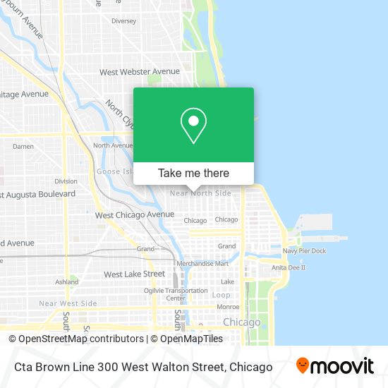 Mapa de Cta Brown Line 300 West Walton Street