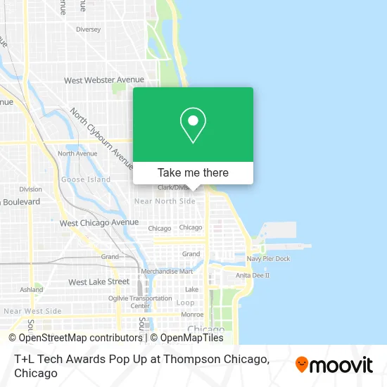 T+L Tech Awards Pop Up at Thompson Chicago map