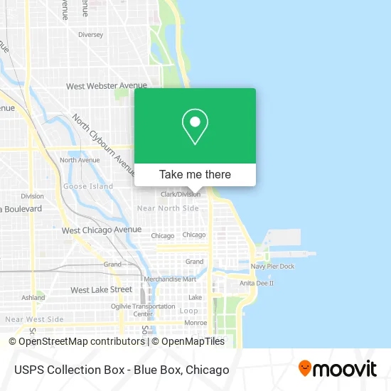 Mapa de USPS Collection Box - Blue Box