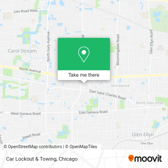 Car Lockout & Towing map