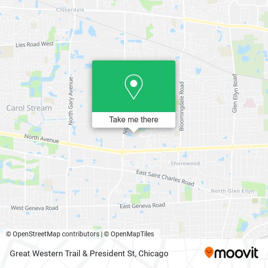 Great Western Trail & President St map