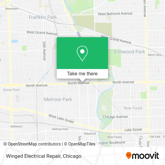 Winged Electrical Repair map
