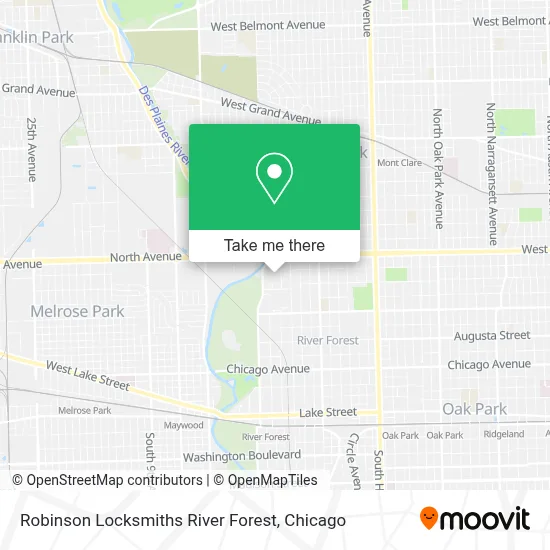 Robinson Locksmiths River Forest map