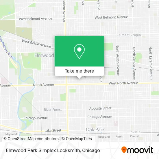 Elmwood Park Simplex Locksmith map