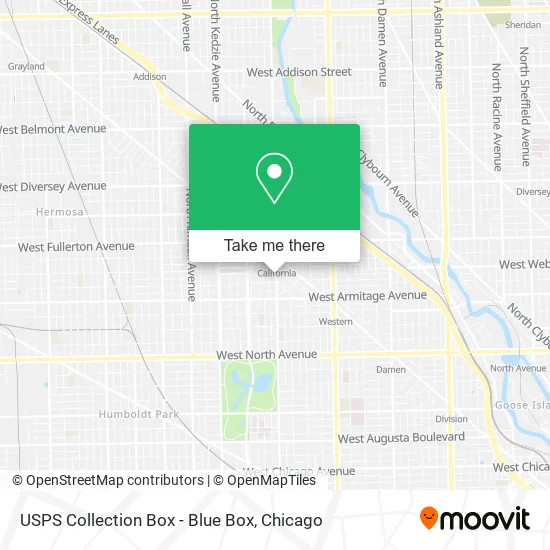Mapa de USPS Collection Box - Blue Box