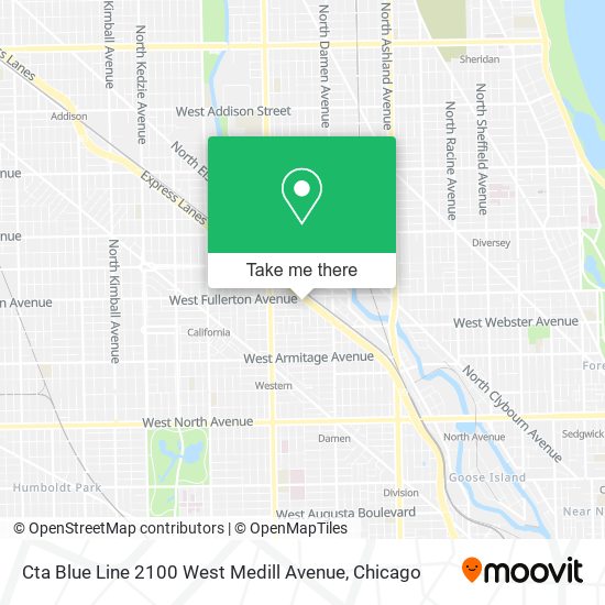 Mapa de Cta Blue Line 2100 West Medill Avenue