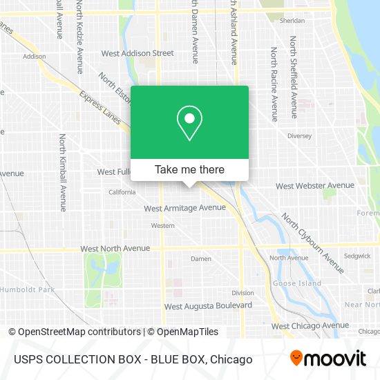 USPS COLLECTION BOX - BLUE BOX map